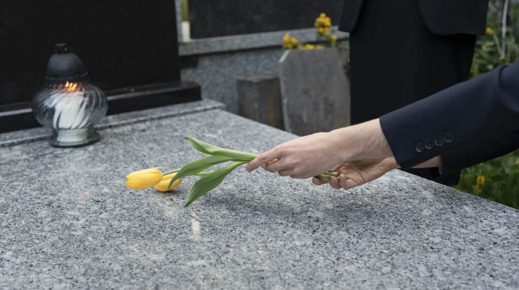 Tulipany składane na grobie